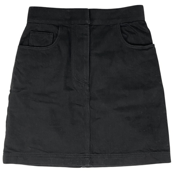 Fendi Black Polyurethane Waist Low Skirt Denim - Picture 1 of 6